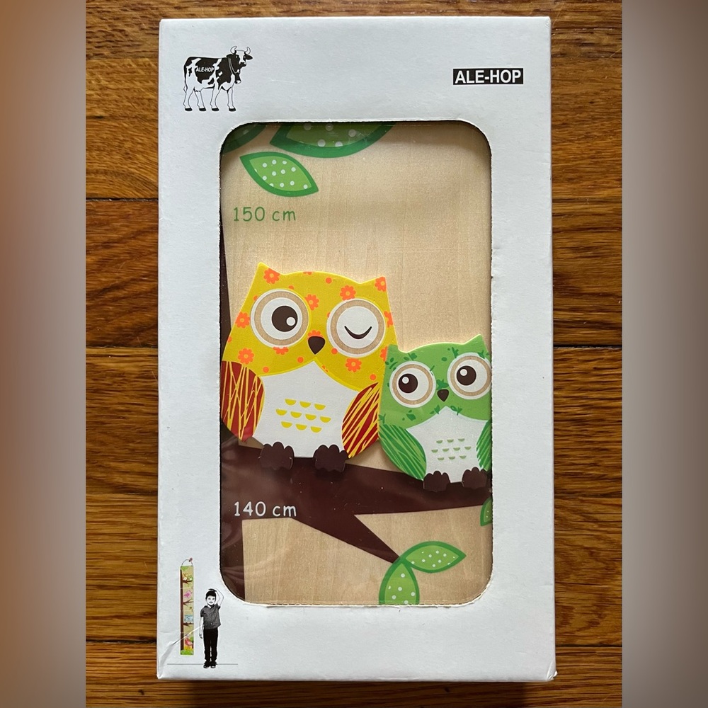 NWT Ale-Hop Woodland Themed Wooden Wall Height Chart Centimeters from Portugal